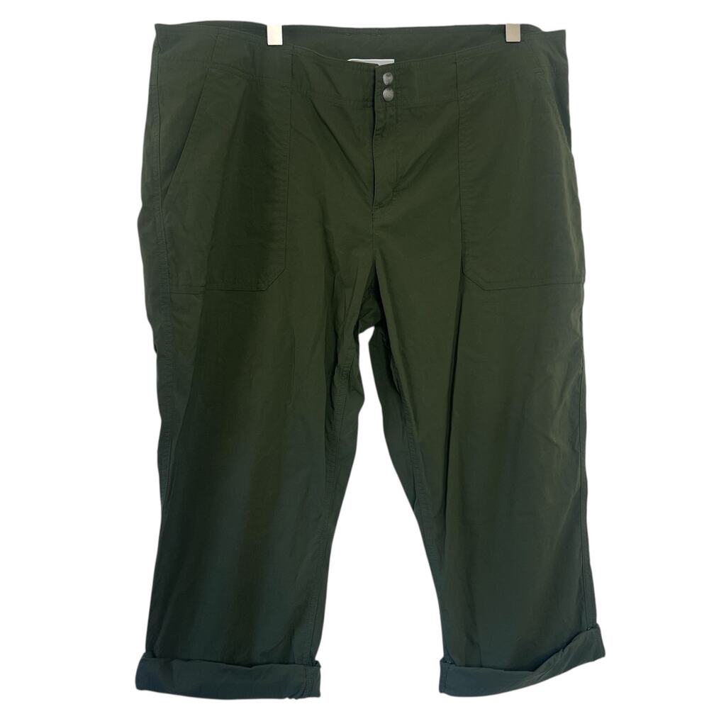 Exofficio Women's 14 Insect Shield Olive Green Button Snap Outdoor Capri Pants